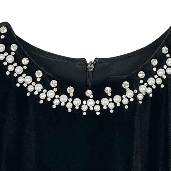Tahari Arthur S. Levine Elegant Beaded Pearl Collar Sheath Dressv NWT