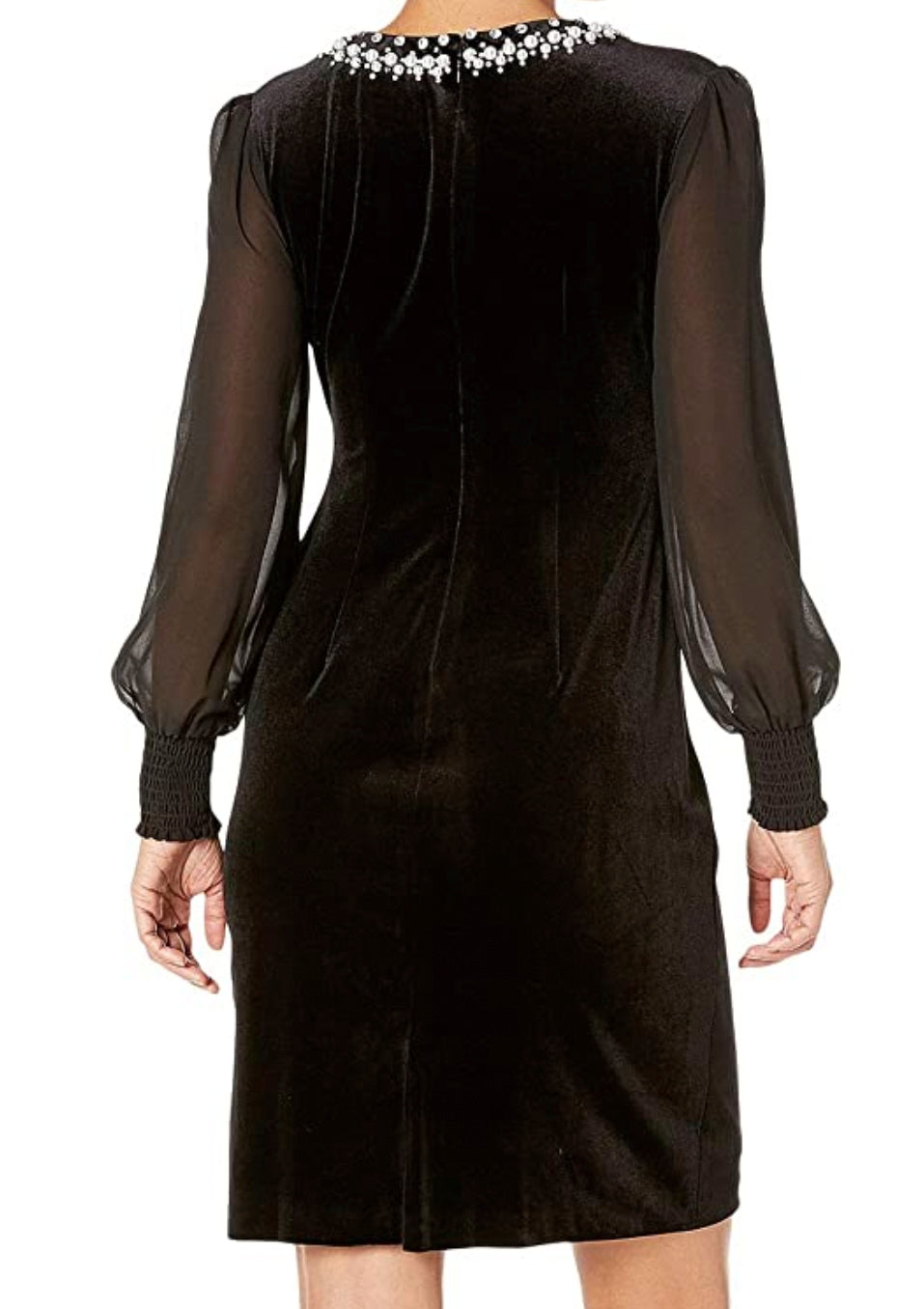 Tahari Arthur S. Levine Elegant Beaded Pearl Collar Sheath Dressv NWT