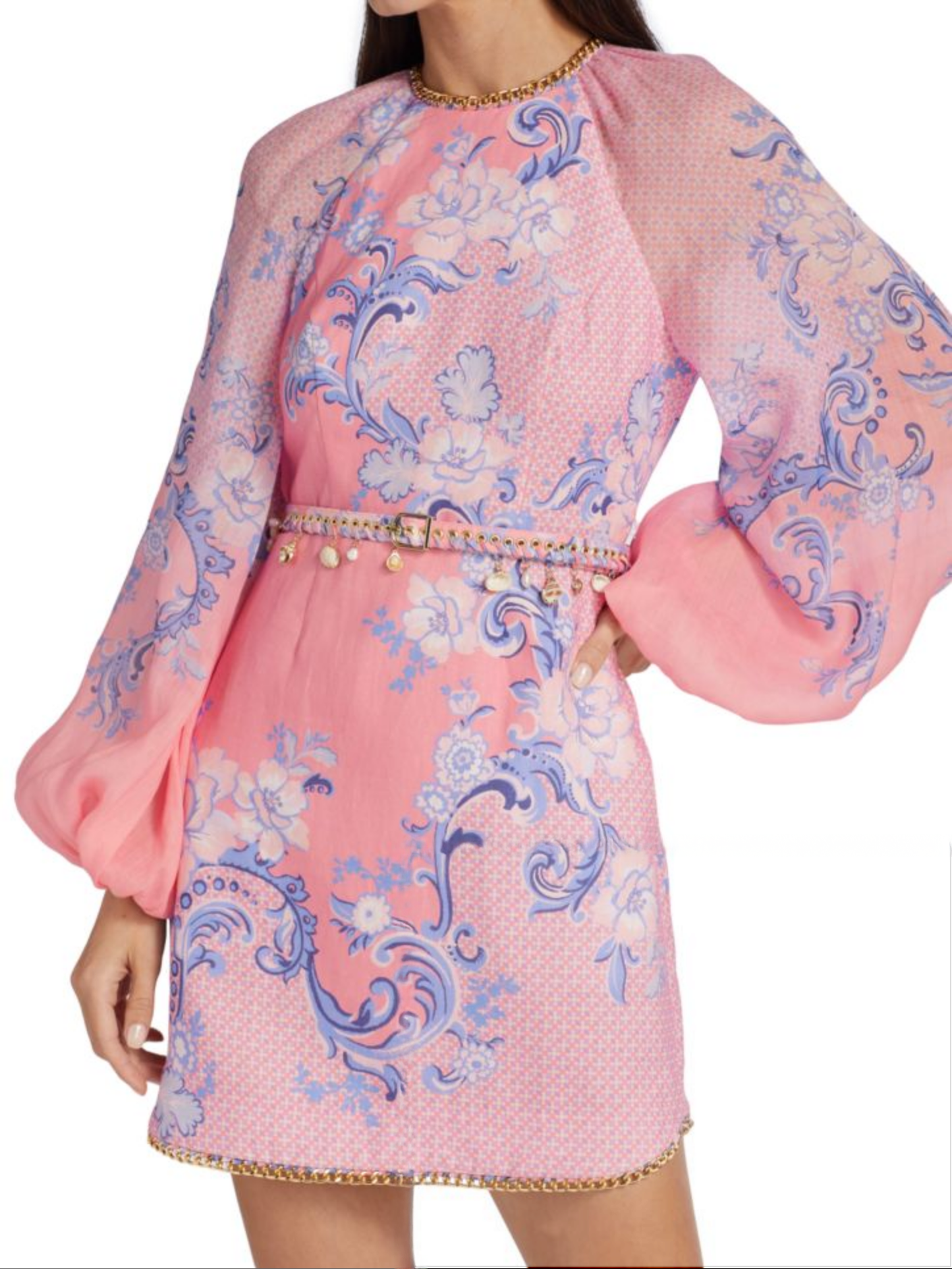 NEW Zimmermann Linen Puff-Sleeve Postcard Minidress