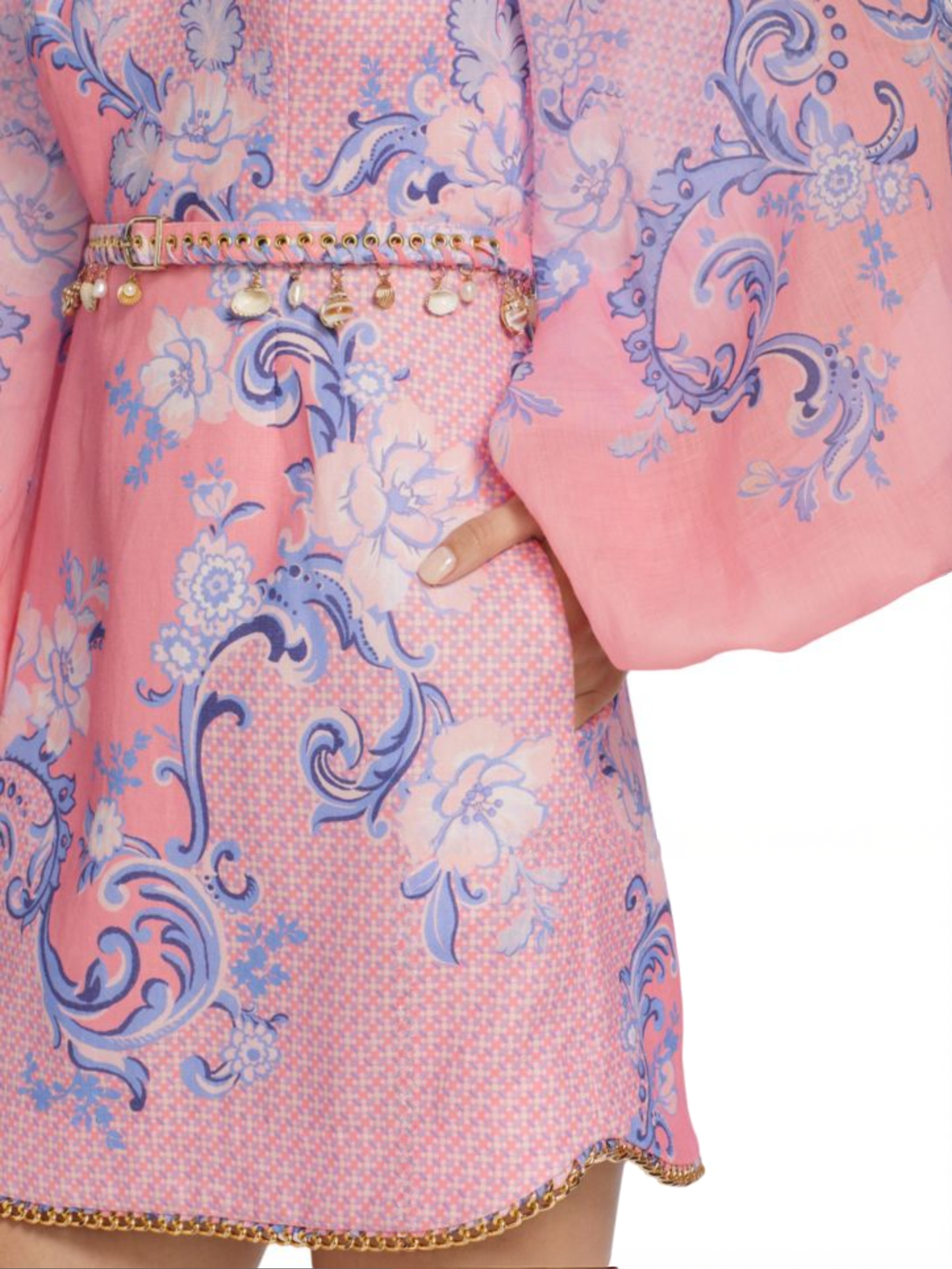 NEW Zimmermann Linen Puff-Sleeve Postcard Minidress